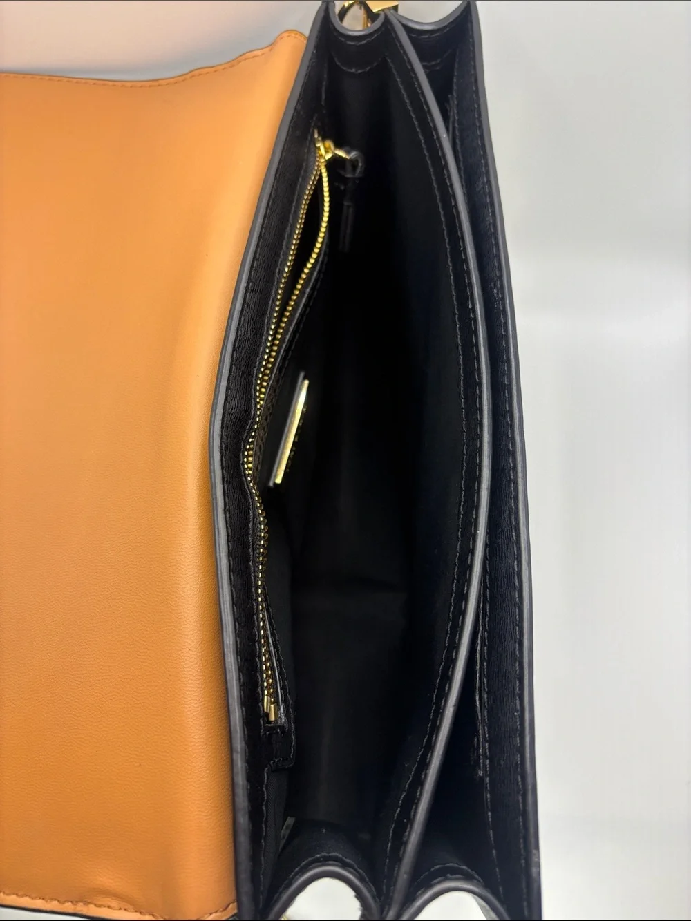 Tory Burch Black Leather Shoulder Bag with Gold Chain